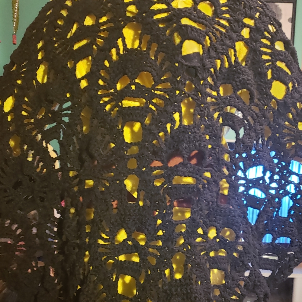 Black Crochet Shawl